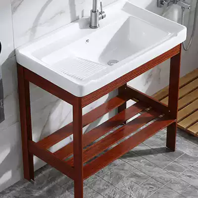 Ceramic laundry basin Floor-to-ceiling space aluminum stainless steel laundry table Balcony Face wash hand wash with washboard laundry sink pool