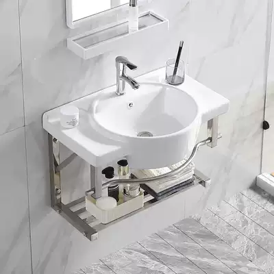 Wall wash basin small apartment washbasin cabinet combination dressing room hanging basin toilet balcony simple wash pool