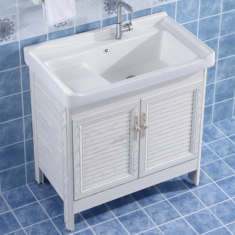 Ceramic laundry basin integrated washbasin floor to ceiling bathroom cabinet wash basin wash basin with washboard sink balcony wash closet