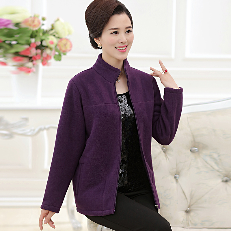 Trung niên mẹ mùa thu và mùa đông tải áo len cashmere áo len nữ trung niên cộng với áo khoác lông cừu béo dày áo cỡ lớn vest nữ trung niên