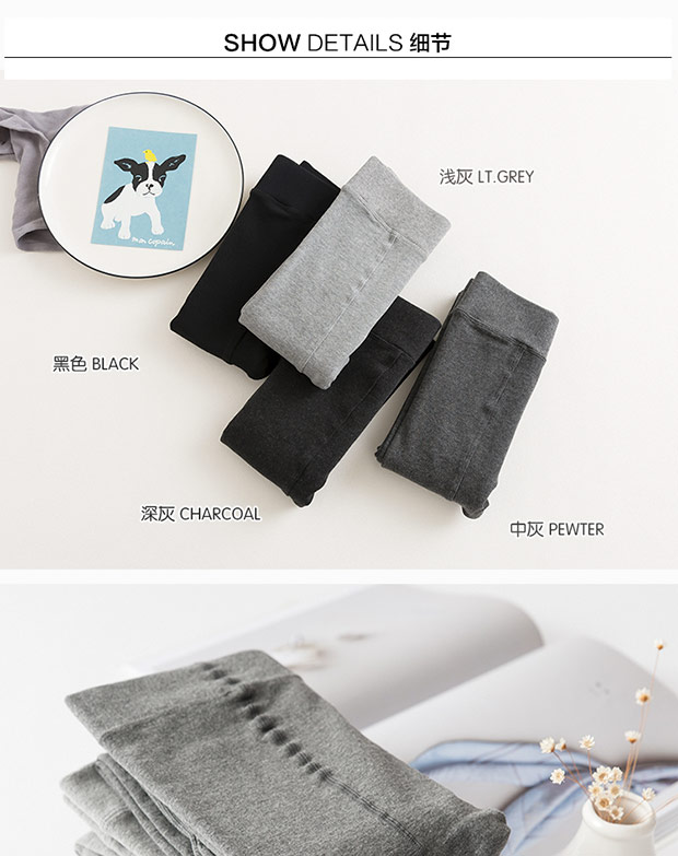 Cộng với nhung dày đáy quần mùa thu và mùa đông Quần lót mùa đông vớ nữ màu xám cotton xà cạp Hàn Quốc vớ quần tất mỏng 