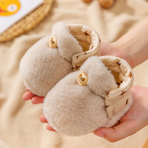 Демисезонные детские хлопковые удерживающие тепло зимние бахилы для новорожденных, обувь, 0-3-6 мес., мягкая подошва