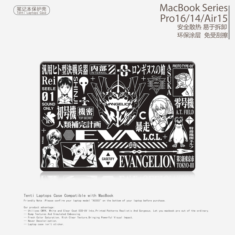 Cartoon Evangelion Eva Asuka Ayanami Rei Unit-01 Laptop Protective Case Suitable for Apple MacBook Neo Case M5 2026 A18 Air13.6 M4 M3