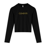 Хлопковый черный цветной приятный телу демисезонный короткий лонгслив, высокий воротник, в обтяжку