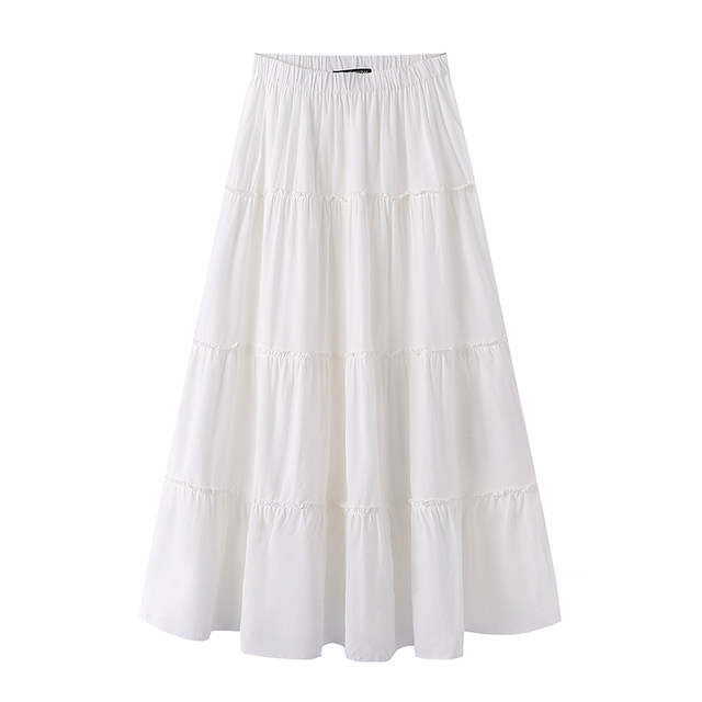 BrandyGirl Song Yanfei ແບບດຽວກັນ bm cake skirt ແອວສູງ elastic skirt ແມ່ຍິງຍາວ skirt retro a-line umbrella skirt