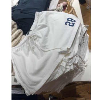Bm drawstring elastic waist ສັ້ນ pants ບາດເຈັບແລະ