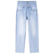 Miss Sixty2024 spring new jeans woman three-ring high waist 80% pants straight cylinder pants with thin smoke tube pants