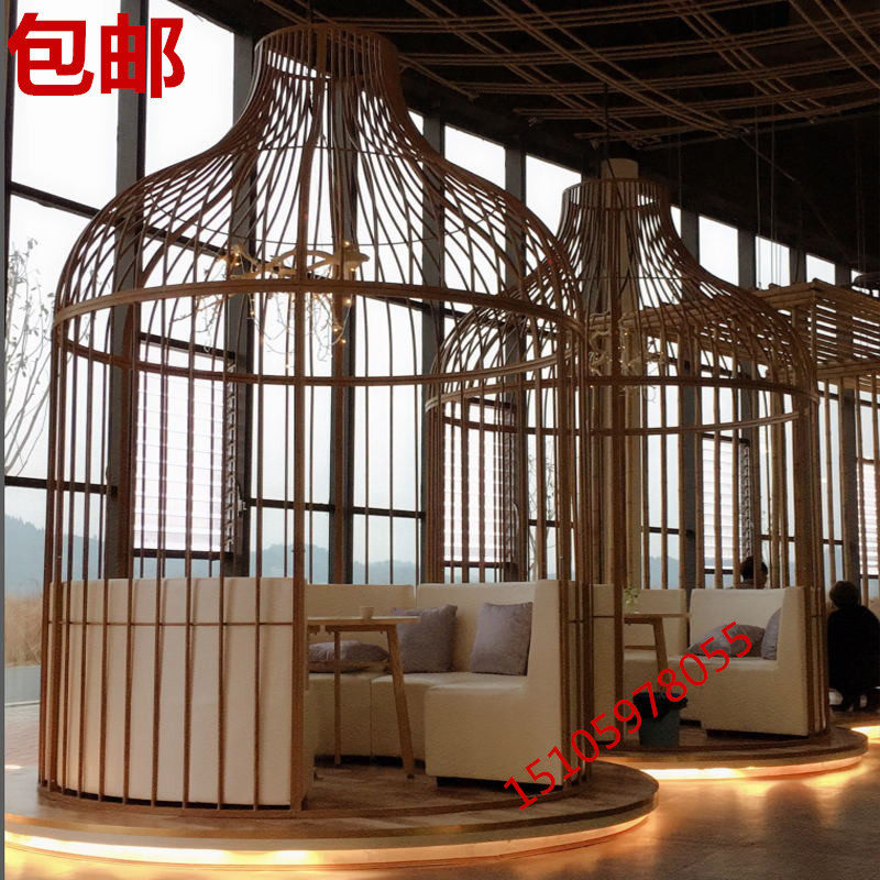Iron Birdcage decoration extra-large decoration hot pot restaurant bird cage seat large large landing Birdcage box