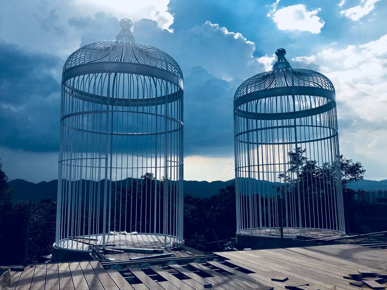 Iron bird cage outdoor park decoration supermarket restaurant hotel with bird cage large courtyard landscape Pavilion flower cage