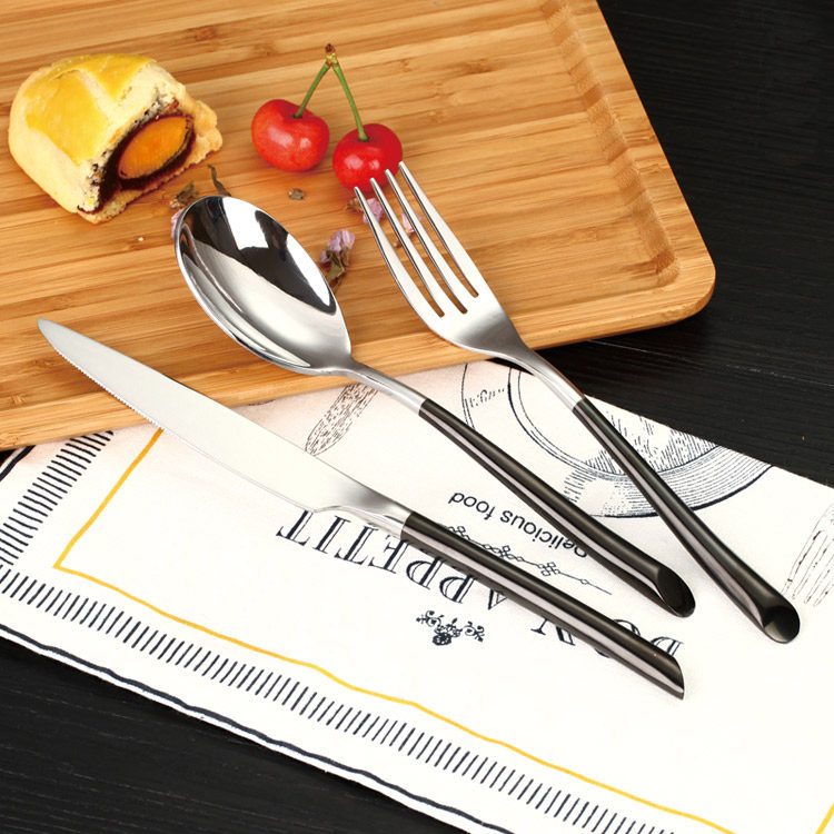 304 stainless steel knife, fork and spoon set Western steak tableware three-piece hotel model room set table household knife and fork