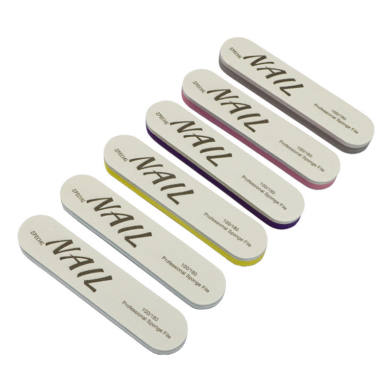 High-Quality Two-In-One Short Straight Nail File for Manicure, Nail Shaping and Polishing Strip, Nail Tool Sponge File