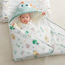 Newborn baby cuddle is covered by the spring and autumn winter thickened with a pure cotton supplies baby bag single out of the package quilt