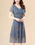 比 虹 纱裙 长 9 2019Summer tay áo mới 9683 Blue 4X - Quần áo ngoài trời áo gió anta