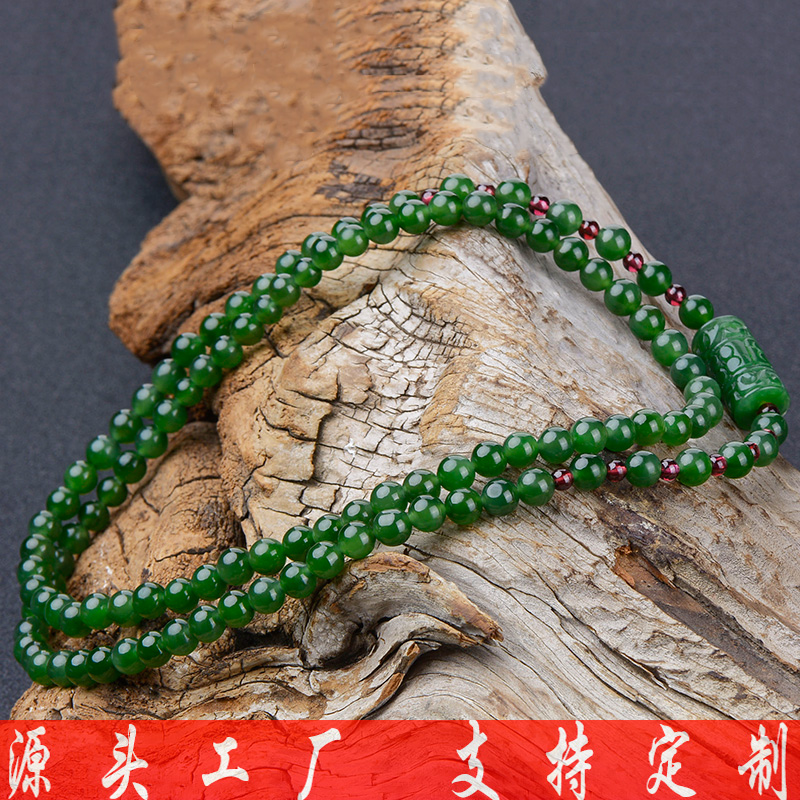 Beyu 6mm tightness and multi-circle handstring women's self-hitch road through hand-made and field jade green 100 hitch string