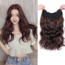 u-shaped real hair big wave wig women's long curly hair wig head cover full real person natural short hair one piece