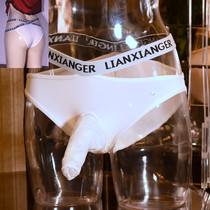 Mens elephant underwear Ice Silk Triangle ultra-thin with jj cover strap letter Spice Seduction Plane Pants GAY Pseudo