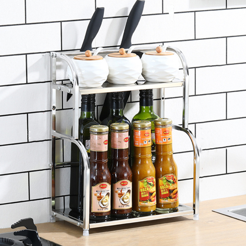 嘉格厨房不锈钢刀架调料用品收纳架