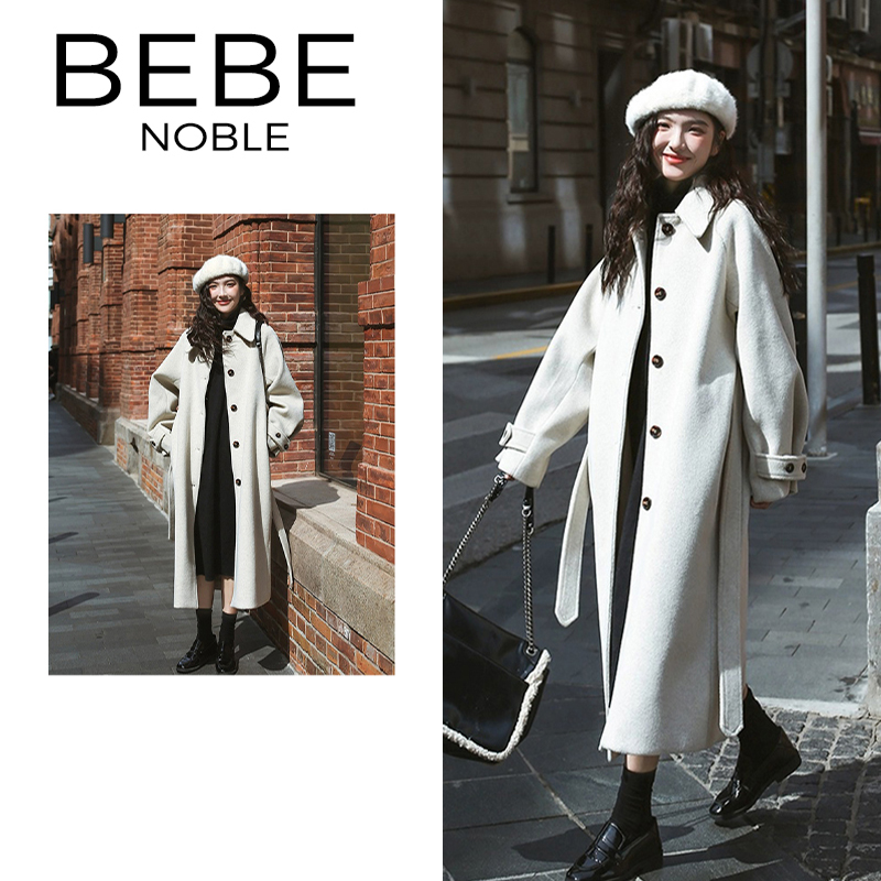 BEBE NOBLE CASHEW CASHEW Cashew Jacket Mid long past kneecap High level High sensation Spring and autumn winter thickening Son Coat-Taobao