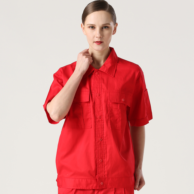 quần áo nhà máy Workwear bộ của nam giới mùa hè quần áo bảo hộ lao động ngắn tay xưởng mỏng bông nhà máy hàn chịu mài mòn