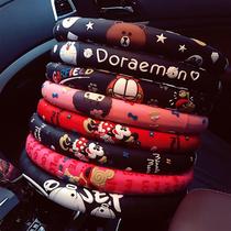 New Korean cute cartoon car steering wheel cover four seasons ice silk men and women tide universal handle cover silicone non-slip
