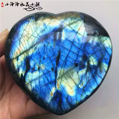 Natural Crystal large pull stone love Moonlight stone love bright light Play heart-shaped blue Moonstone play