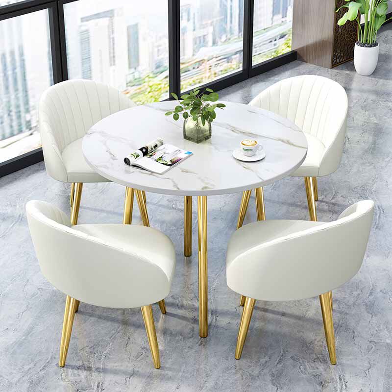 Light luxury Roundtable Table dining table to negotiate reception tables and chairs combined sales building room for guest saving space one table four chairs