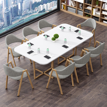 Conference Table Long Table Desk Brief Modern Long Strip Table Staff Training Library Negotiate Table Dining Table And Chairs Combination