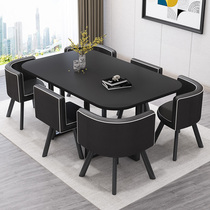 Net red negotiation table and chair combination Small conference table Nordic household dining table and chair Simple modern reception table and chair