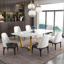 Marble dining table Simple 46 people light luxury restaurant table and chair combination Nordic household dining table Small apartment dining table and chair