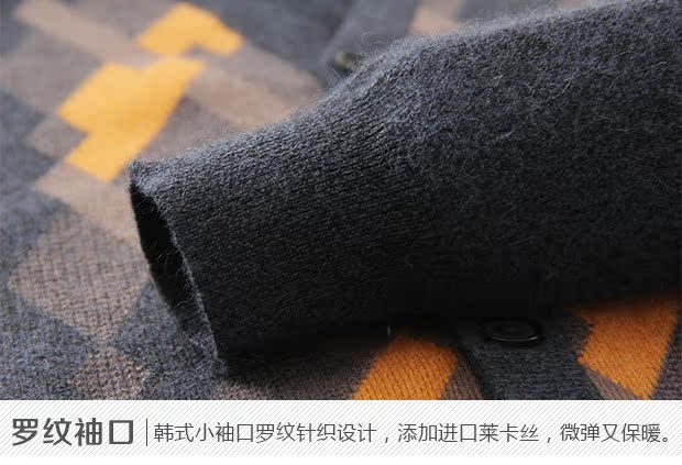Áo len cashmere nam v-cổ màu sắc phù hợp với áo khoác cardigan dày dày áo len lỏng lẻo cha trung niên áo len áo giữ nhiệt nam