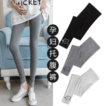 Pregnant women leggings autumn wear trousers Hip mom pregnancy high waist all-in-one thin cotton pants spring and autumn models