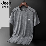 Jeep, мужской быстросохнущий джип, дышащая шелковая спортивная футболка, короткий рукав, быстрое высыхание, оверсайз, впитывает пот и запах, для бега