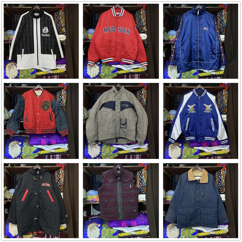 Vintage Japanese Harajuku Street Hip-Hop Loose-Fitting Second-Hand Sports Jacket Baseball Uniform for Men and Women E45
