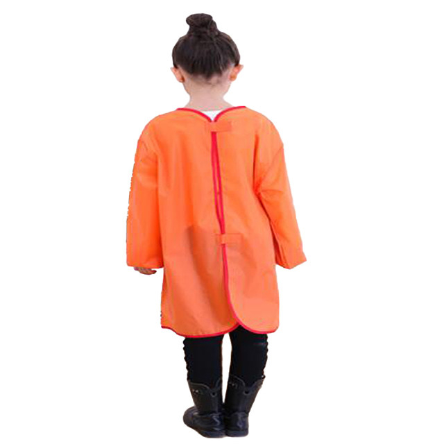 Children's smock painting eats and wears long-sleeved calligraphy apron for big children waterproof and anti-dirty autumn and winter long smock