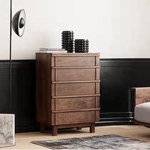 North American black walnut chest of drawers modern minimalist solid wood small apartment living room entry bedroom storage drawer chest of drawers