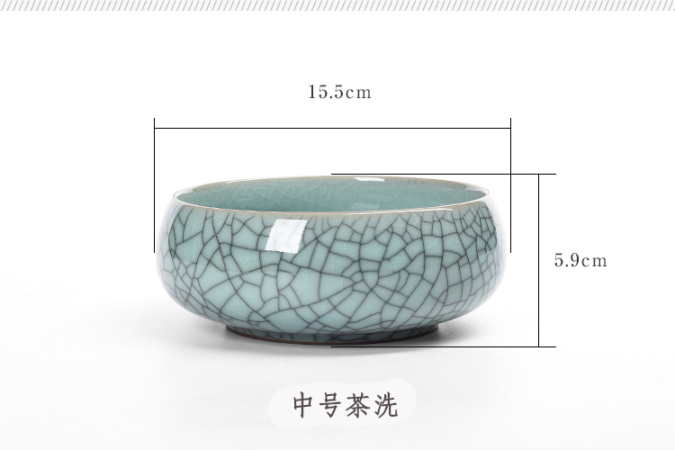 Ge Kiln Ice Cracked Open Tea Wash Ceramic Wash Longquan Celadon Kung Fu Bộ phụ kiện Bộ rửa chai lớn, vừa và nhỏ - Trà sứ bình ủ trà 10l