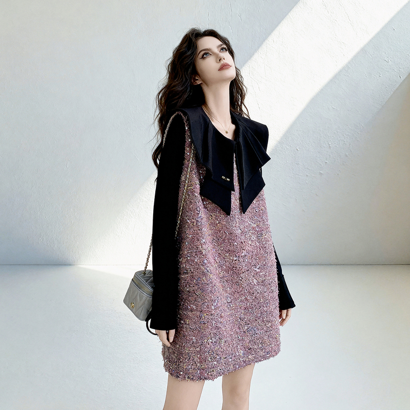Unique and Beautiful Little Chanel-Style Vest Dress Set for Women, 2026 Autumn New Style, Doll Collar Shirt and Skirt Two-Piece Set Unique and Beautiful Little Chanel-Style Vest Dress Set for Women, 2026 Autumn New Style, Doll Collar Shirt and Skirt Two-Piece Set