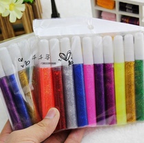 Golden Onion Glue Sparkling Glue Color Powder Glue Colorful Adhesive Gold Powder Silver Powder Color Glue Pen 10 Support