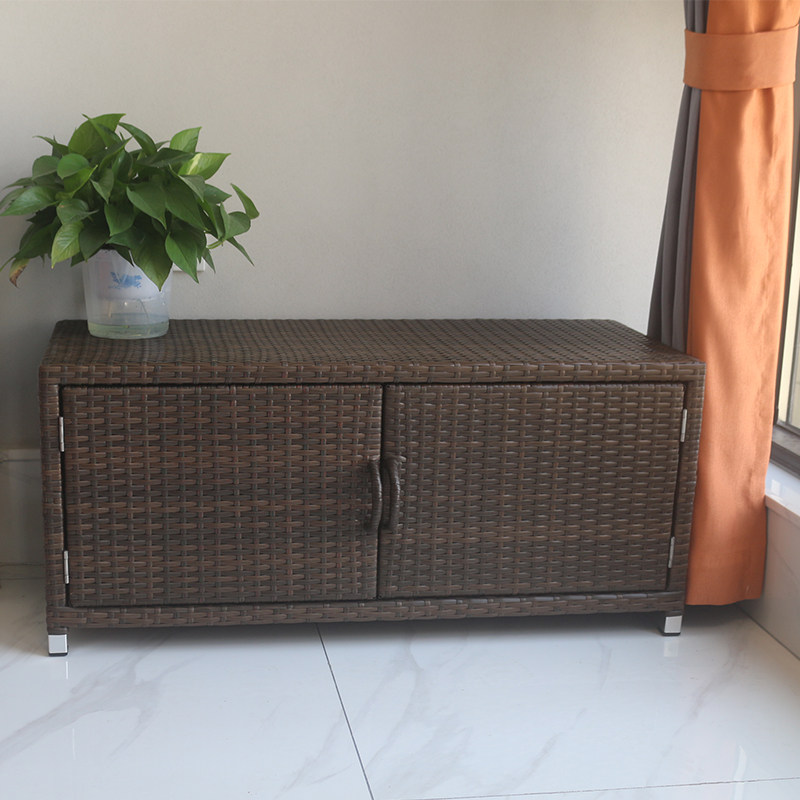 Rattan-changing shoes stool Home doorway Balcony Shoe Cabinet Sitting Stool Entrance Door Can Sit Through The Storage Stool Entry Cabinet Short Stool