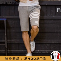 URSMART cotton shorts men Korean fashion casual sweatpants summer new beach pants TB pants men