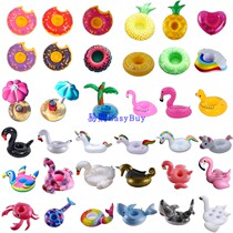 Inflatable Bath play water toy donut watermelon pineapple unicorn Flamingo Swan Cup seat cola tea cup