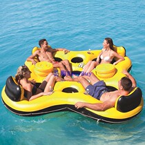 Bestway43115 Ocean Paradise Lounger 4 People Floating Bed Floating Bed Floating Rest Water Discharge Swimming Floating Circle