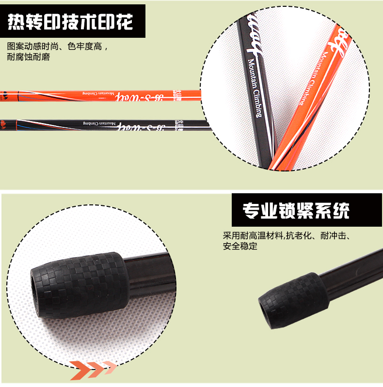 Beishan Wolf ngoài trời carbon siêu nhẹ trekking gấp kính thiên văn đi bộ gậy đi bộ ba tay cầm khám phá - Gậy / gậy bán gậy gỗ cho người già	