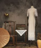 Ретро свадебное платье для влюбленных, кружевное ципао, юбка, китайский стиль, облегающий крой