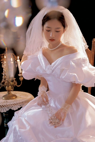 Новая 80 мам возраст Antivadwood Свадебное фото тема ретро -корт белый пряжа частная домашняя фотография фото и одежда