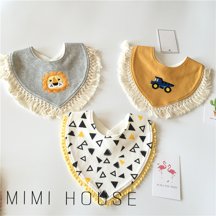 18 new baby cotton triangle towel baby waterproof bib boy handsome bib girl sweet saliva towel