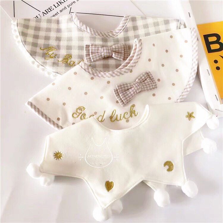 Han Edition Baby Pure Cotton Saliva Towel Day Series Little Fresher Baby Fashion Purse for anti-puff milk surrounding children Fake Collar