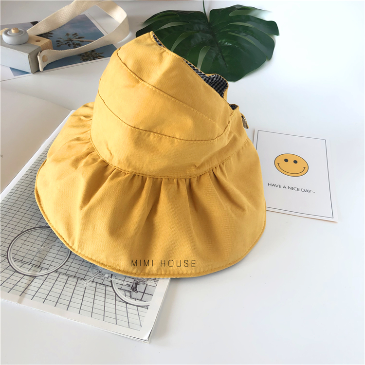 Summer Korean version Children increase peak visor umbral hat baby empty top hat boy girl sunhat fisherman pelvis hat