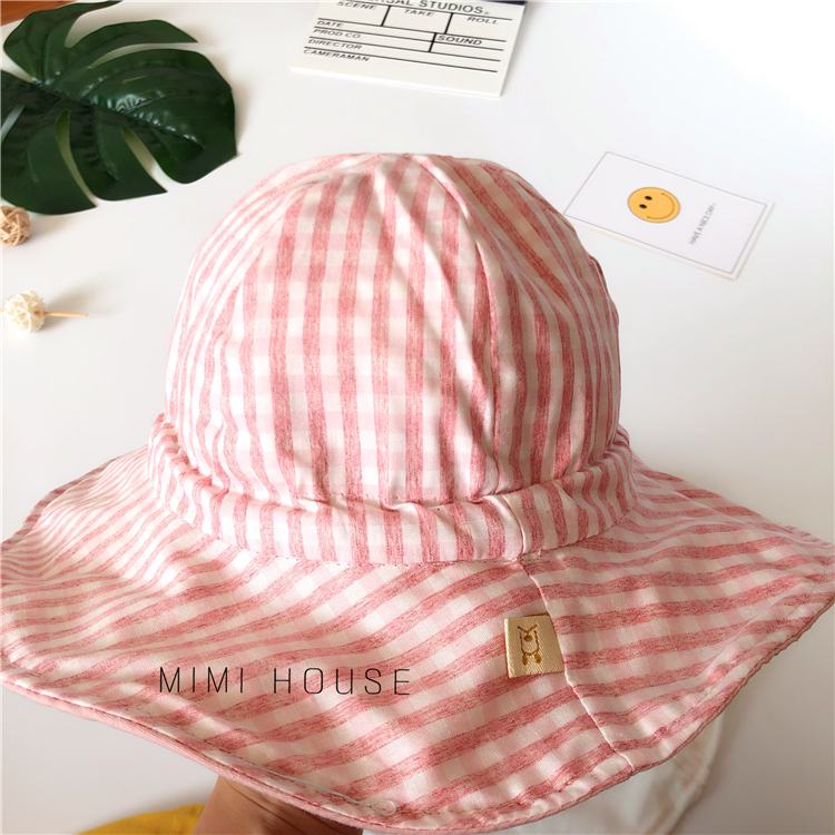 Spring New Pint Baby Pure Cotton Basin Cap Fisherman Hat Baby Double Face With Summer Sun Hat Men And Women Sunhat Hood