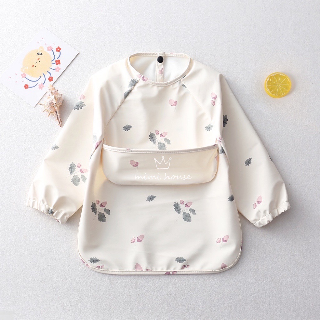 Ins full body waterproof reverse dressing pu smock bib